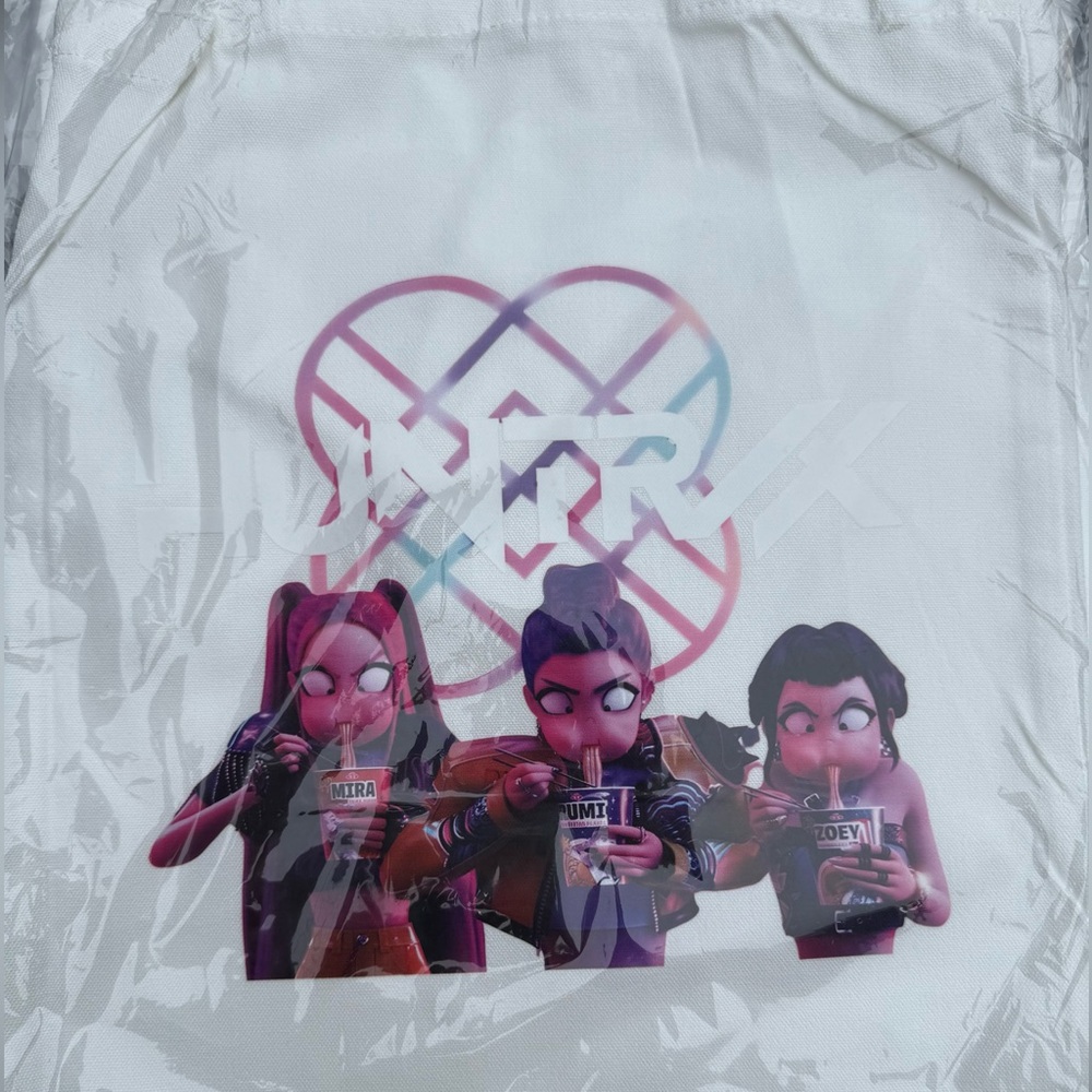 Huntrix Kpop Demon Hunters Tote Bag K-Pop Demon Hunters white tote